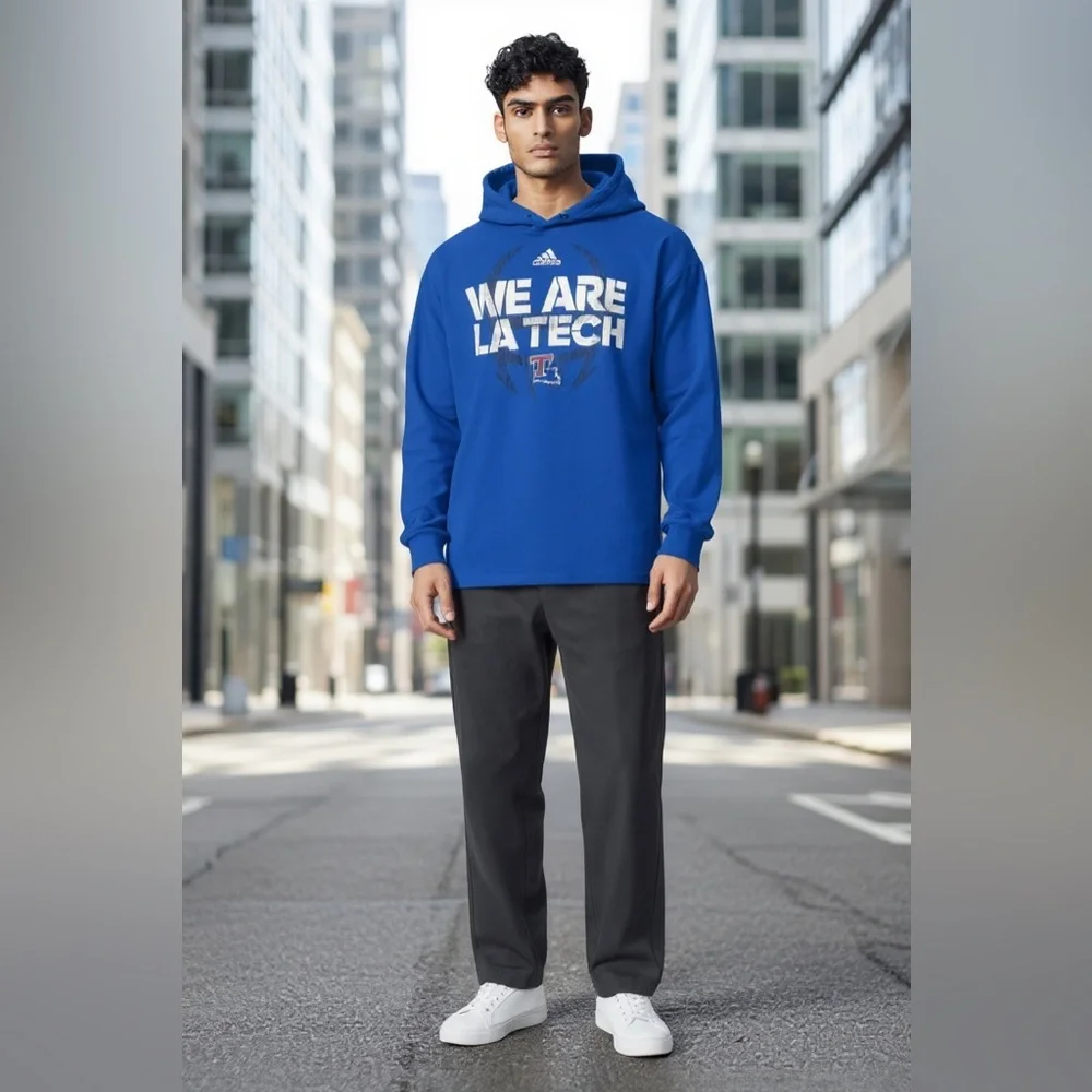 LA TECH We Are LA Tech Adidas Hooded Long Sleeve Tee